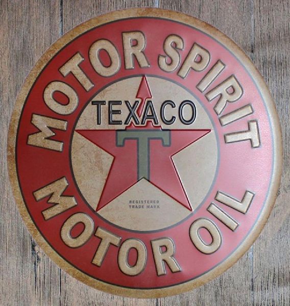 Motor Spirit Oil Texaco redonda retro retro estoque de lata Poster barra restaurante Garage Pub Coffee Decor de casa Presente de Natal3195895