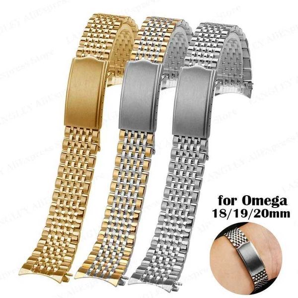 Watch Bands 18mm 19mm 20mm in acciaio inossidabile strisce Seamaster a nove perle e in metallo Accessori per abbigliamento da uomo per Omega Q240430