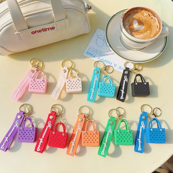 Borsa da spiaggia Keetchain PVC Silicone Cartoon Accessori alla moda Accessori per auto Pendenti Girl Girlry Charm Gift Fashion Wholesale 9 Colori #082