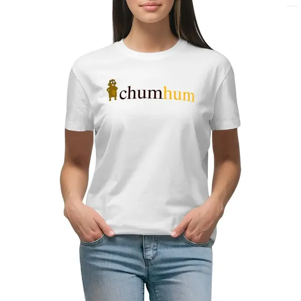 Polos femininos Chum Hum Logo T-shirt Roupas hippie Roupas femininas