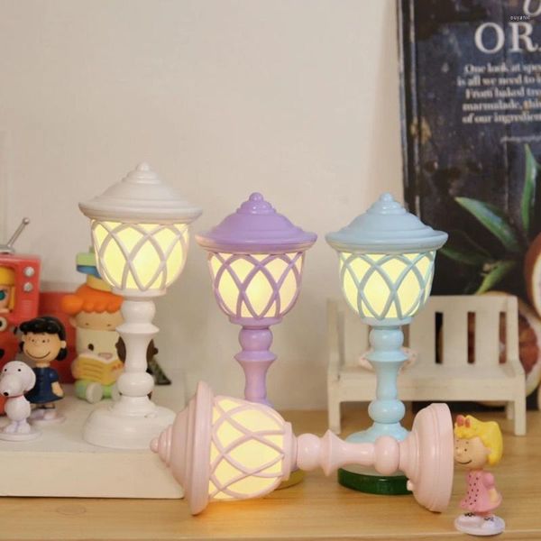 Lâmpadas de mesa Kawaii mini LED Night Light Lighthouse Shape Lamp