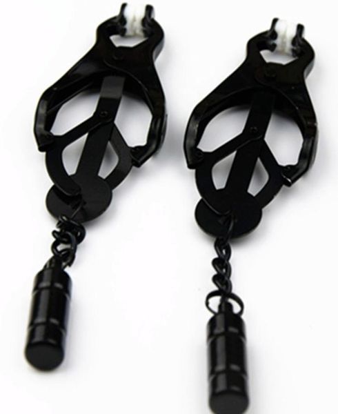 Capezzoli di metallo nero morsetti clip del seno schiavo giocattoli flirting in giochi adulti abbina giocattoli sessuali per donne e men9343077