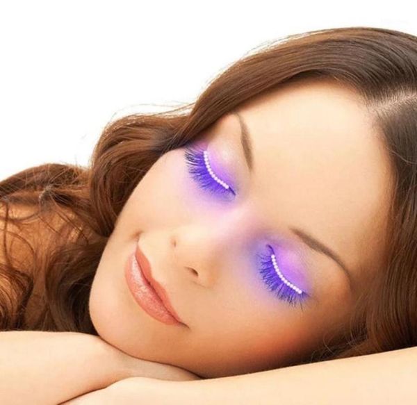 Party -Dekoration Halloween LED Leuchtete falsche Wimpern leuchtend leuchtend Make -up Strip Wimpern Lampe Doppel Eyelid Aufkleber Club Bar DA1428599