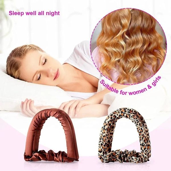 Faixa sem calor da haste de curling sem golinhos de cabelo de calor Rolos de fita Sleeping Diy Wave Formadores de ondas macias Ferramenta de estilo de cabelo de barra