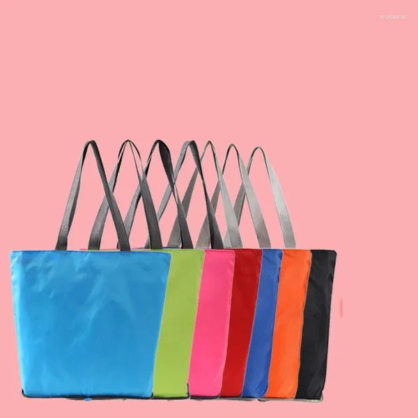 Bolsas de compras Oxford feminina Bolsa de Velor Shops Bolsas de Velor Reutilizável Comprador puro coreano com alça superior