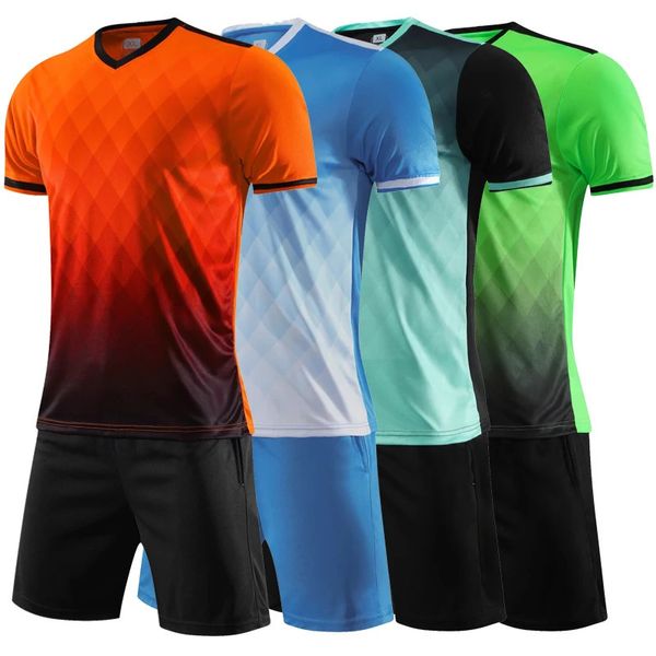 Fußballtrikots und Shorts-Kits für Erwachsene Kid Boys Girls Custom Soccer Uniformen Fußballtraining Trainingsanzug 3xS-3xL240417