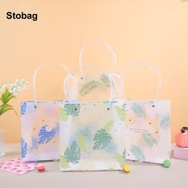 Stume da stoccaggio Stobag 12 pezzi Gift glassati Tote PP Candy Plastic Cancy Borse Borse impermeabili Affronte di compleanno Bombardiere di compleanno