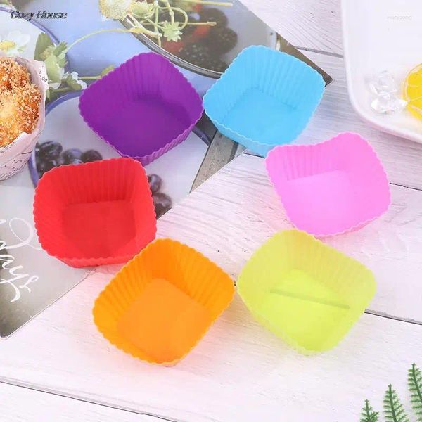 Stampi da forno 1/6pcs 7 cm a forma di gelatina a forma di gelatina a forma di muffin tazza di muffin tazza di silicone stampi da cucina Accessori da cucina