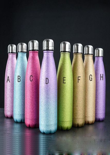 17oz Garrafa de água Glitter Water Isoled Garrafas de cola isoladas de glitter BPA Metal Sports Bottle Beautiful Sparkle Coatin2026024