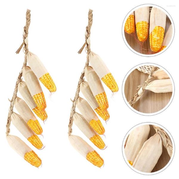 Dekorative Blumen 2 PCs Simulierte Maisspieße realistische Dekor Ornament Herbst Fälschte für Hausschaum Gemüse hängen künstlich