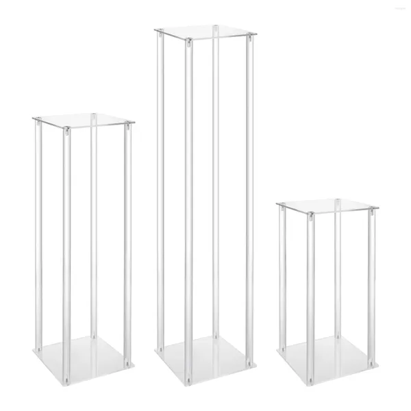 Vasi Acrilic Vase Wedding Centrewients 3 pezzi Clear Column Flower Display GEOMETRIC per l'arredamento della casa