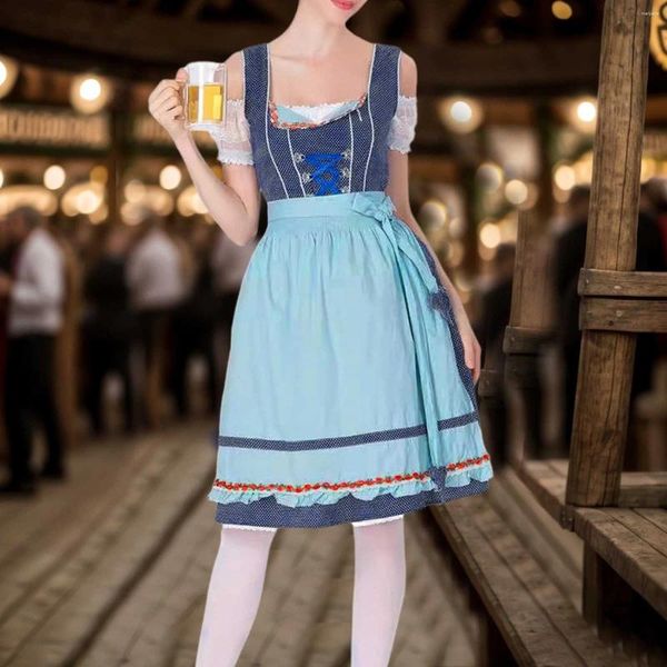 Abiti casual Donne Donne di alta qualità tradizionale tedesco Dresso a quadri Dress Oktoberfest Fashion Beer Cute Shepewear Cosplay Costume 2024