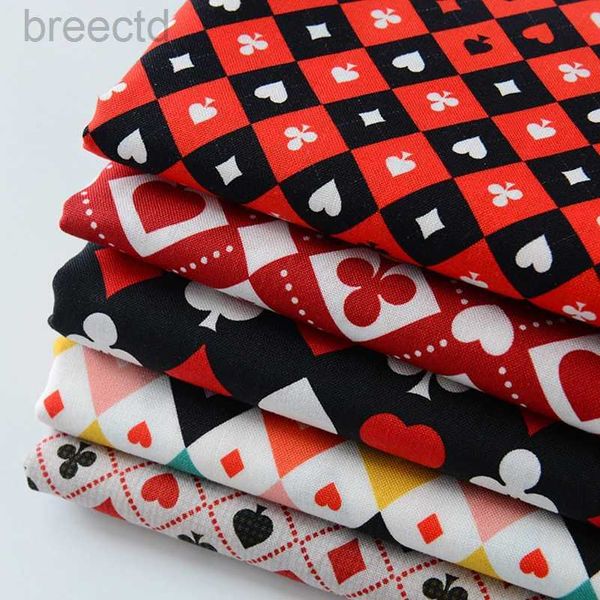 Stoff Poker Stoff Baumwolldruck weiche Patchwork Textile Tissue Home Kleidung DIY -Stoffkleid pro halbes Meter D240503