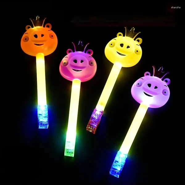 Decoração de festa 12 peças Light Up Wand LED Sticks Favors For Kids Colorful Planking Pig Animal Rods Birthday Gift Christmas