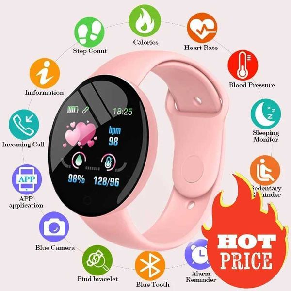 Orologi da polso D18 Smart Women and Men Sport Fitness Smart Impermeabile ES Bluetooth Sleep Heart Frequenge Monitor per iOS Android B41 D240430