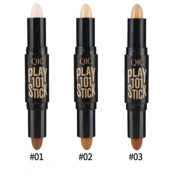 QIC Highlighter Contour Stick Bar Bar Double Head Hearlay Highlate Strains Stereo Lighting Pen Makeup2935132