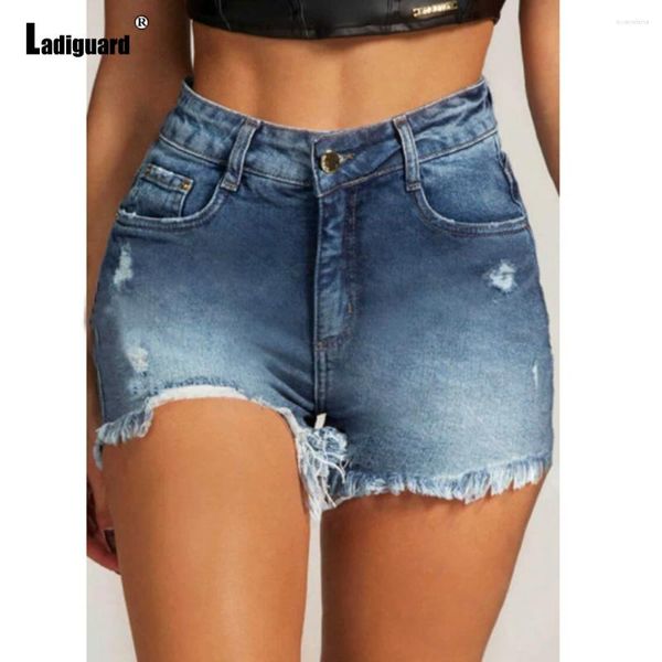 Frauen Jeans Frauen High Cut Mode Ripped Short Streetwear 2024 sexy Jeans Shorts lässige Schlank