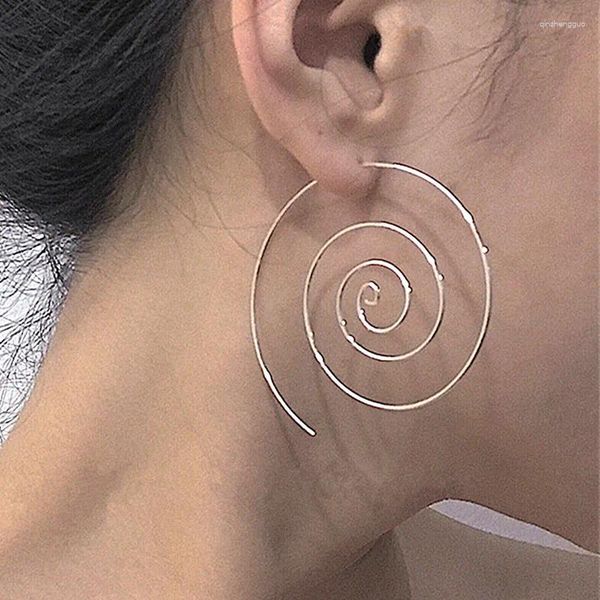 Brincos de garanhão Declaração Brincos Hyperbole Brincho espiral para mulheres punk jóias sexy redondo aretes pendientes Boho Party Gift