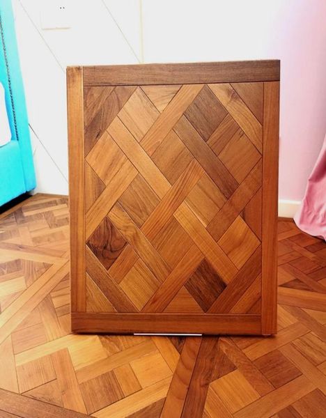 Burma Teak Versailles Legno in legno piastrelle Pannelli in noce parquet Pannelli in legno tappeti moquette antichi mobili per camera finita Cove1891840