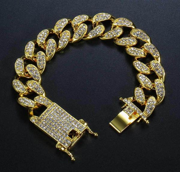 Bracciale hip hop Men039s Butterfly Butterfly Diamond Tennis Gold Crystal Full Crystal da Swarovskis Rhinestone Cuban Boy Gift Jew5678764