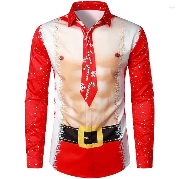 Мужские платья рубашки модная рождественская рубашка для мужчин Muscular Funny Hip Hop HD Patter
