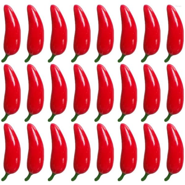 Dekorative Blumen 100 PCs Chili Künstliche Pfeffergemüse tun Toys Foam Bauernhaus Dekorationen