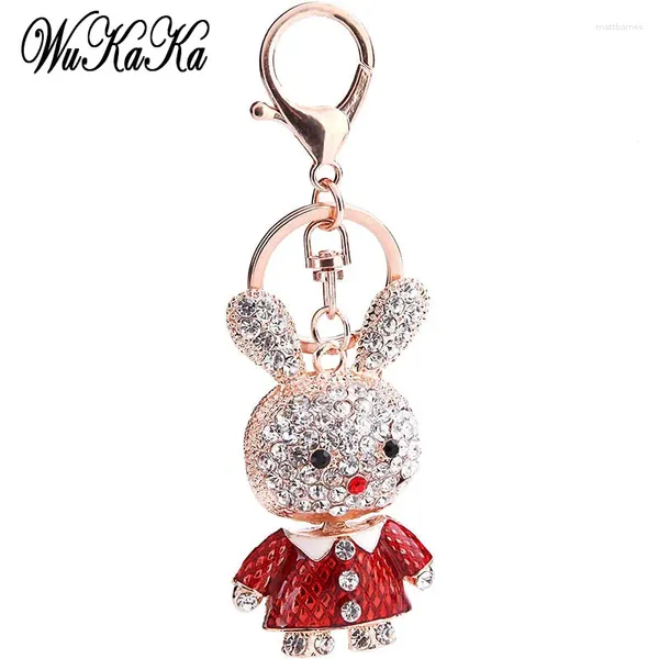 Portachiavi 2024 Fashion Crystal Rhinestone adorabile smalto per gli uomini Catene delle catene automobilistiche anelli da donna con la borsetta