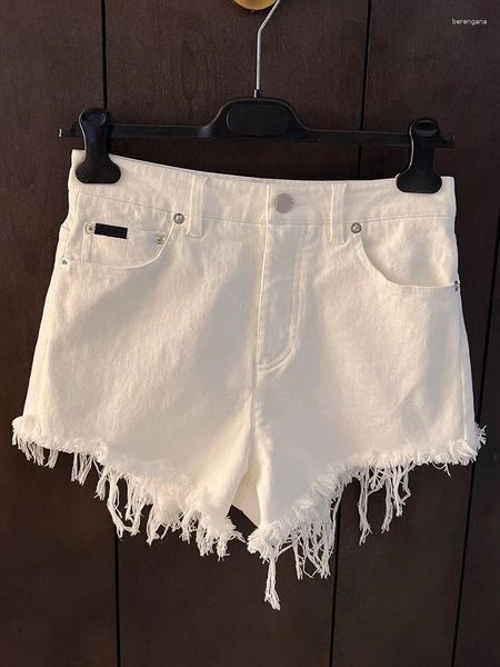 Shorts Shorts Fashion Fringe White Denim for Women 2024 Primavera estate di alta qualità Cufo Streetwear Street Short Pants Lady
