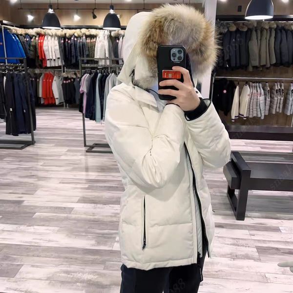 Canadian Down Down Parker Designer Women Chels Goose Down Jacket Wolf Pei Winter White Jacket