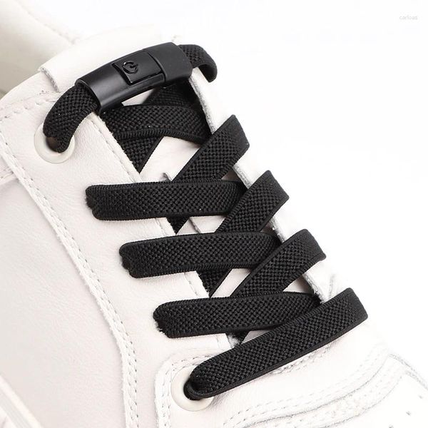 Peças de sapato 1 par de cadarços preguiçosos acessórios de sapatos casuais elásticos, lacos sem laços de 0,8 cm de tecelagem quadriculada sem amarração