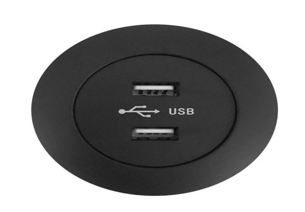 Accessori per mobili divano tavola laterale Ingresso caricabatterie 5V2A DC5521 Connettore 5521 Terminale femmina rotondo rotondo Black Black Dual Double USB Char8994155