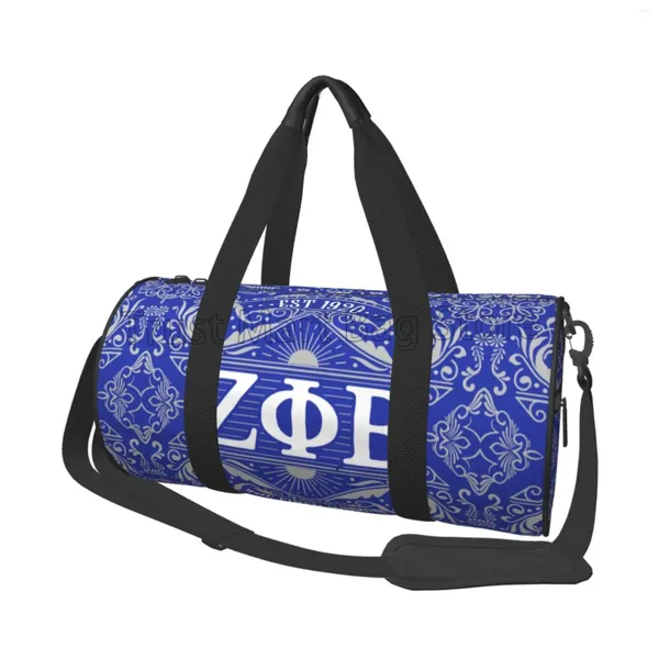 Duffel Bags Zeta Phi Beta Print Bag de viagem Sports Sports Sports Waters Weekpack Overnight Duffle Backpack for Mulher Men