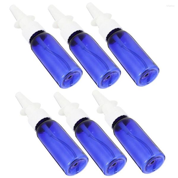 Garrafas de armazenamento 6 PCs pulverizam para cabelos garrafa de ombro redondo com preenchimento de pulverizador de plástico nasal pequeno névoa fina