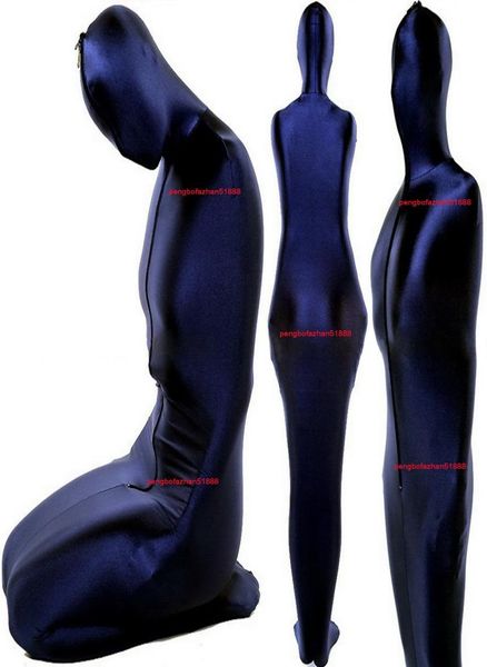 Unisex Mumie Kostüme Volles Outfit dunkelblau Lycra spandex Schlafsack Katzenkostüm sexy Frauen Männer Körperbeutel Schlafsäcke Hallowe5081638