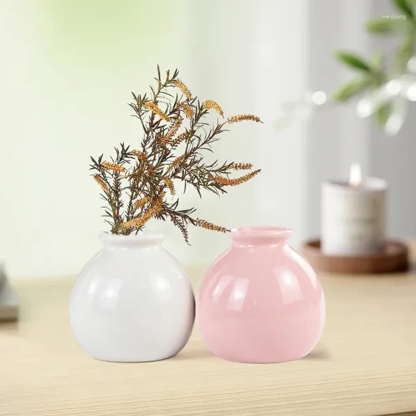 Vasi da 1 pc Mini vano rotondo Vaso colorato Circolare circolare fiore Tavolino decorazione bottiglia Olio essenziale barattolo