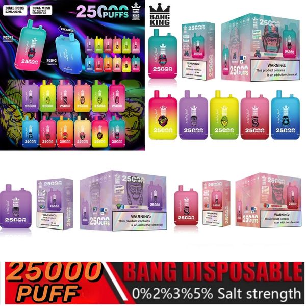 Box box a grande capacità Sfugo 25k King 25000 sbuffi 25000 vapori usa e getta sigarette ricaricabili 20k 25k 25k 46 ml di vape penna 2% 5% vapper nicotina vaso di vaso