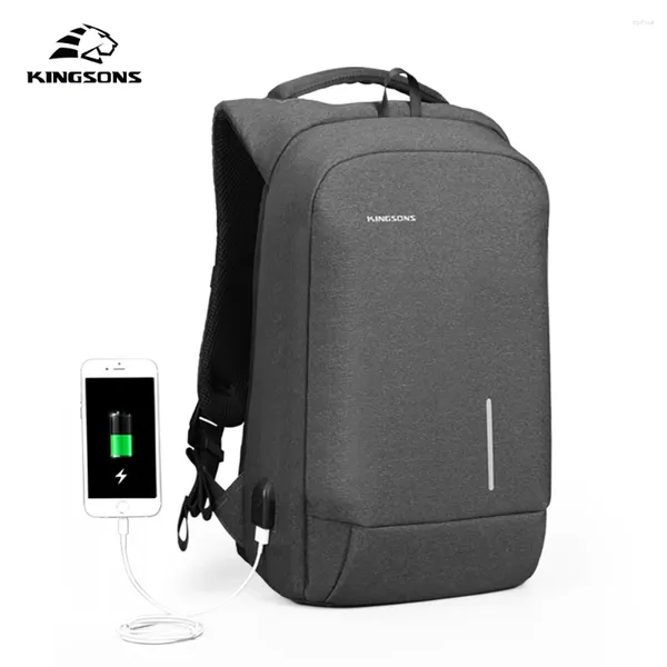 Backpack Kingsons Herrenmode Multifunktion USB-Ladung Männer 13 15-Zoll-Laptop-Rucksäcke Anti-Diebstahl-Tasche für