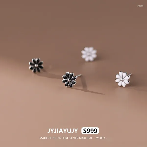 Orecchini per borchie jyjiayujy intero originale Pure Silver S999 a stock fiore sytle a due colori regalo di moda in moda quotidianamente usi zye053