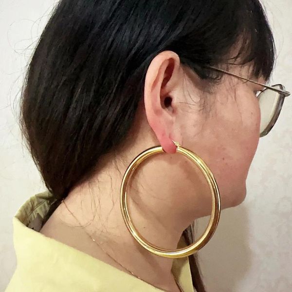 Orecchini a cerchio Adixyn Big Circle for Women 18k Gold Color/Copper Earring Gioielli africani Arab.