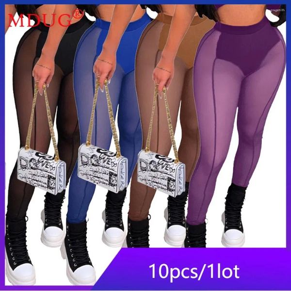 Kadın Pantolon 10 PCS Seksi Mesh Tayt İçeren Kadın Bodycon Pantolon Toptan Lots Toptan Öğeler Kalem Tam Uzunluk M8760_1