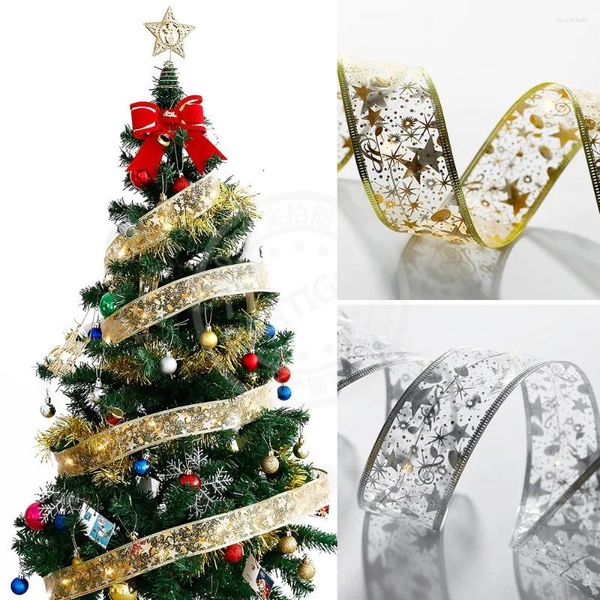 Partydekoration 2/1m Feenschnur Lichter Gold Silber Bowknot Ribbon LED Weihnachtsbaum Licht Heimdekoration Hochzeit Geburtstag Weihnachtsgeschenke