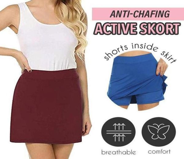 Performance Active Skorts Skirt Womens Women Plive Gonne a matita Domeni che eseguono il tennis golf allenamento sportivo antichaffing skort6360633