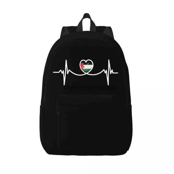 Backpack Style Heart Beat Youth Youth Sports Student Business Business and Womens College Canvas Bag H240504