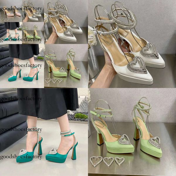 Dress H Scarpe per designer femminili Pompe a prua in raso Pompe in cristallo abbellito Sinestone da sera di strass Donne Sandals Sandali di tacco di alta qualità Tannello