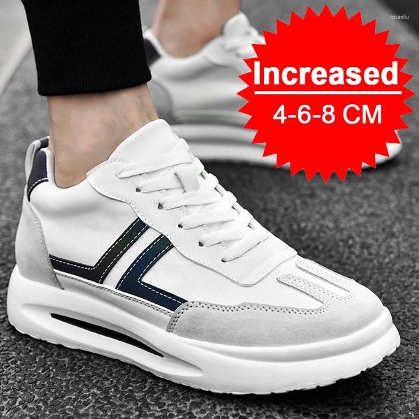 Sapatos casuais Marca de altura masculina Aumento da palmilha de 8cm, homens mais altos homens mais altos esportes de moda de lazer PLUS SIELTING SNEAKERS MASCO