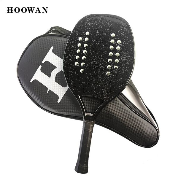 Hoowan Blackshark Beach Tennis Racket Carbon UD Graphite Графит шероховатая поверхность мягкая белая eva Core Racket Beach Tennis 22 мм 240430