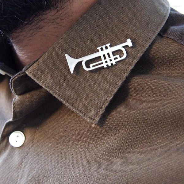 Broches Borrach de buzina personalizada Moda de aço inoxidável Moda delicada Pin Music Presente para amantes