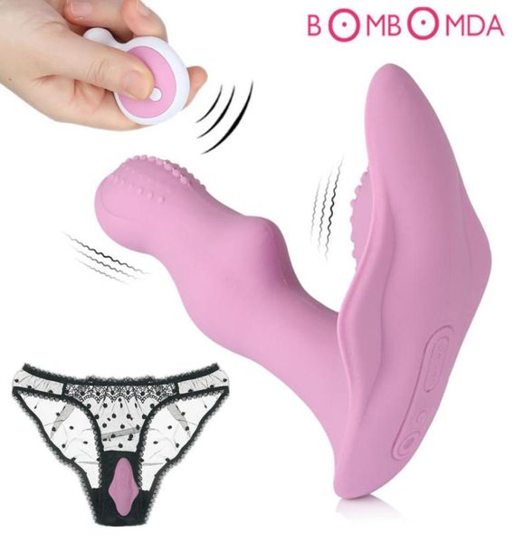 Butterfly Dildo Vibrator for Women Clitoris Estimulador Erótico Toys Sex Shop Wireless Remote Remote Panties Brinquedos sexuais de vibrador para adulto Y12971091