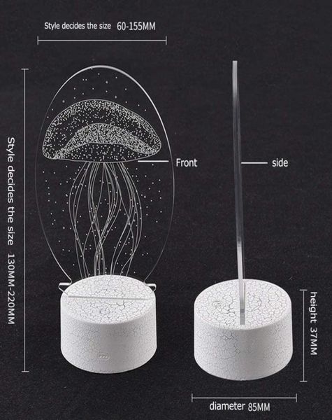 Lâmpada de mesa 3D Luz suave iluminação indireta Lâmpada de tabela de tabela Iluminação interna LED Night Light Lâmpada USB Children039S Room Home5272875