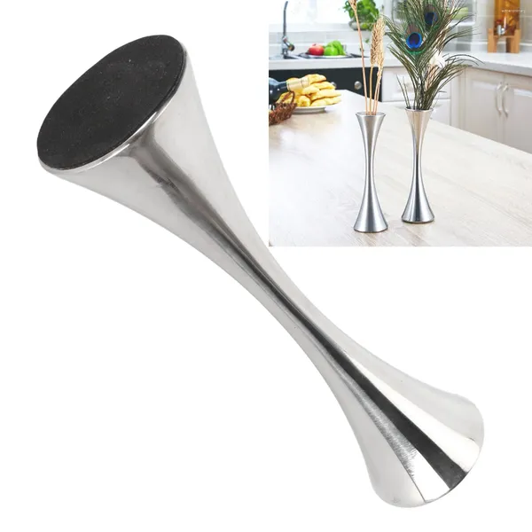 Vasen Edelstahl Vase Innovative elegante moderne Stil runde Mundmetallblume für Wohnzimmertisch